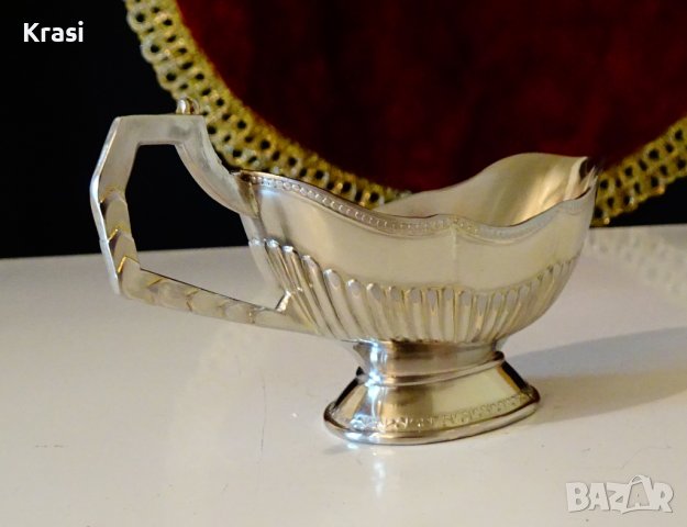 Посребрена италианска сосиера,горчичник. , снимка 3 - Антикварни и старинни предмети - 38394691