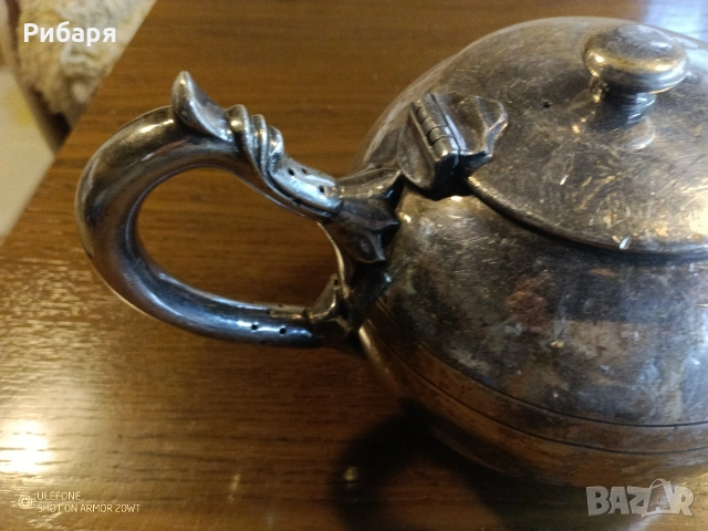 Сребърен английски чайник, снимка 4 - Нумизматика и бонистика - 54166321
