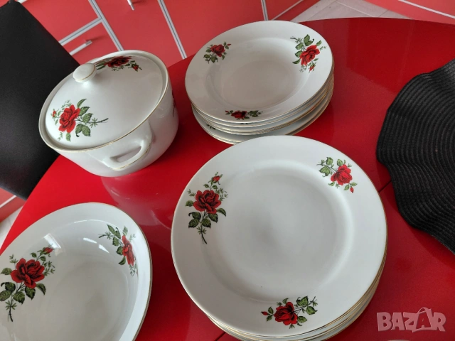 Порцеланов сервиз , български , страхотен , 23 части , снимка 4 - Сервизи - 53901719