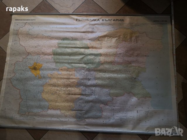 Карта на Народна Република България.. Голяма, учебна, стенна, снимка 5 - Други ценни предмети - 35238484