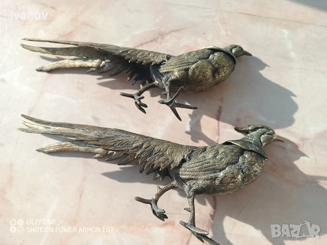 Бронзови фазани- 2 броя, снимка 2 - Антикварни и старинни предмети - 54164061