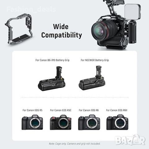 Нова NEEWER Камера Клетка за Canon EOS R5/R6, DJI Съвместимост, Arca Type, снимка 7 - Чанти, стативи, аксесоари - 42605670