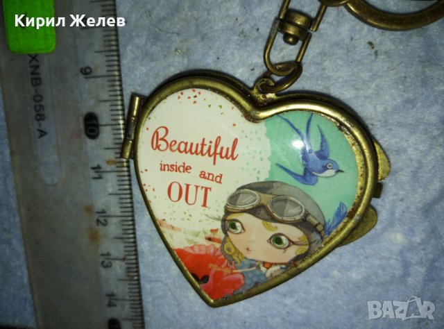 СЪРЦЕВИДНА БРОНЗОВА КУТИЙКА с КАРТИНКА - АРТ ВИСУЛКА за МОМИЧЕШКА ЧАНТА / КЛЮЧОДЪРЖАТЕЛ 38893, снимка 10 - Други ценни предмети - 42087851