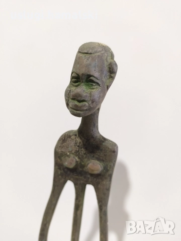 Стара африканска бронзова статуетка, снимка 2 - Антикварни и старинни предмети - 52772042