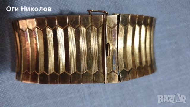 Изящна позлатена винтидж гривна, снимка 4 - Антикварни и старинни предмети - 52315311