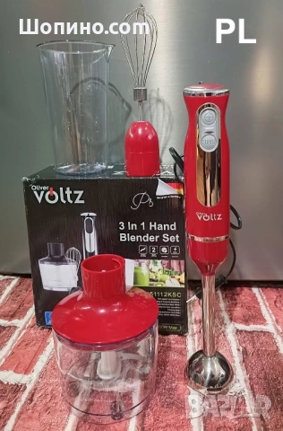Пасатор, чопър и миксер 3в1 Oliver Voltz 800W, 700 ml, Стоманена приставка, 2 скорости,и ТУРБО РЕЖИМ