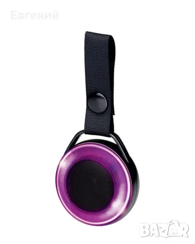 Колонка Benson, мини преносима, Bluetooth, кръгла, 3W, водоустойчива, цветен LED