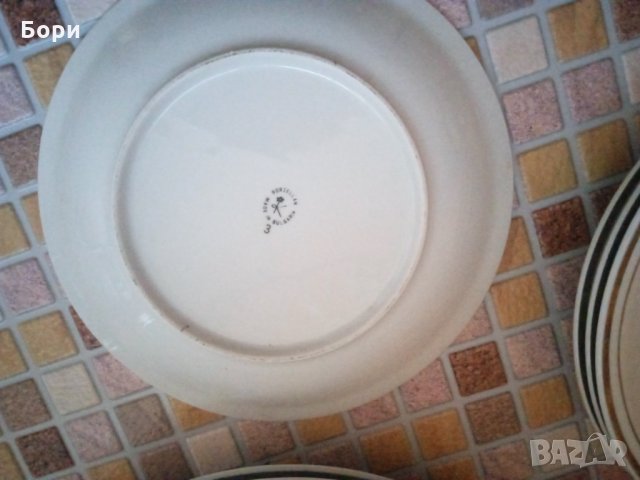 Български порцелан сребърен кант, снимка 6 - Чинии - 35629075