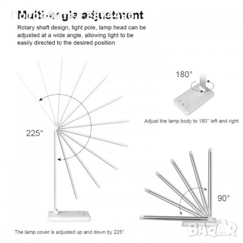 009А ЛЕД настолна лампа, снимка 7 - Настолни лампи - 37868756