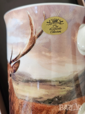 порцеланови чаши The Leonardo collеction - за чай, кафе, Англия, рисунка на елен, 2+2 бр, подаръчен , снимка 6 - Чаши - 51543235