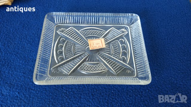 Комплект десертни стъклени чиниики - 6 бр. - Завод Китка, снимка 1