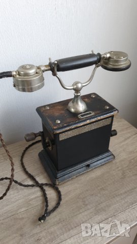 Рядък телефон с две манивели началото на 20 век, снимка 9 - Антикварни и старинни предмети - 42859603