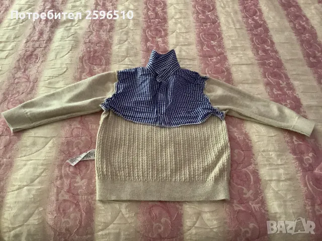 Плетен детски пуловер с яка 2-3 години NEXT, снимка 4 - Детски пуловери и жилетки - 50333003