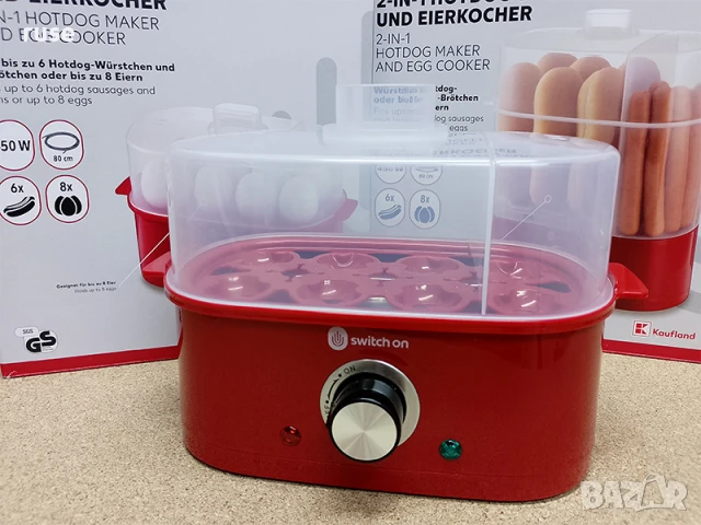 НОВ! Уред за хот дог и яйцеварка 2 в 1, снимка 4 - Уреди за готвене на пара - 50702950