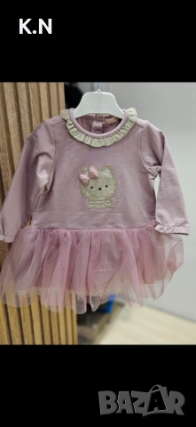 Бебешка рокля с тюл, 100% памук 