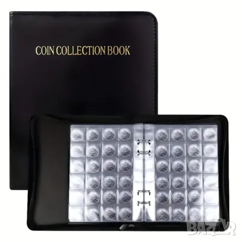 класьор за 480 броя монети до 30 мм.  - Екокожа с цип
