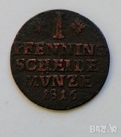 Германия Брауншвайг 1 Пфениг 1816 г., снимка 1