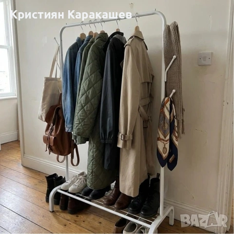 Метален щендер за дрехи и обувки, снимка 2 - Етажерки - 54266575