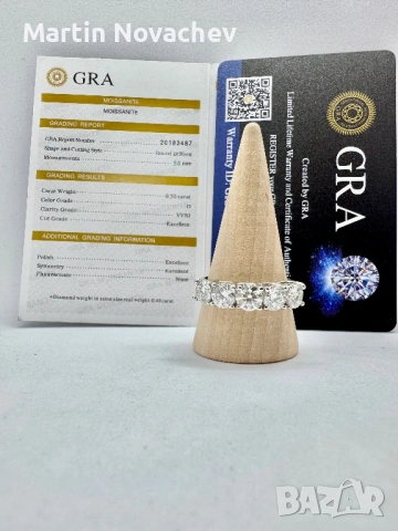 Сребърни пръстен с мойсанит (Диамант) 2.5 карата, снимка 3 - Пръстени - 54117348