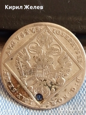 Сребърна монета 20 кройцера 1770г. Йозеф втори Нюрнберг 52986, снимка 7 - Нумизматика и бонистика - 53084029