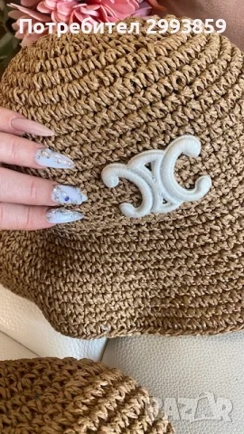 шапка Селин*Celine TRIOMPHE Bucket hat, снимка 5 - Шапки - 55842006