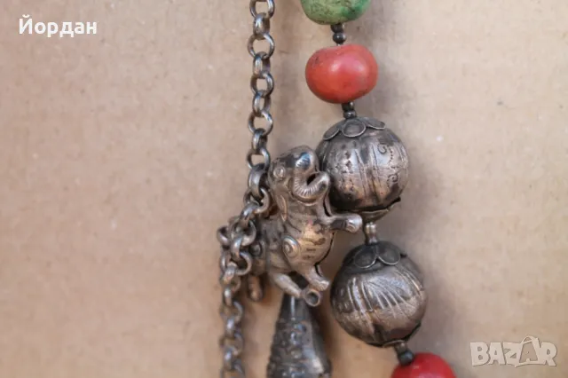 Сребърен гердан Бирма,Непал, снимка 7 - Колиета, медальони, синджири - 47270328