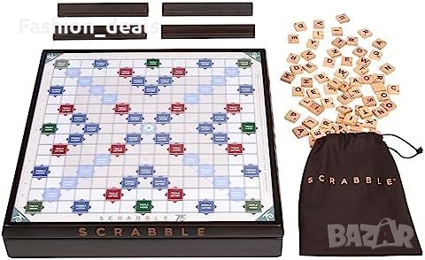 Нова Mattel Games 75-годишен Юбилей, Въртяща Дървена Дъска, 2 игри в 1 Скрабъл, снимка 6 - Настолни игри - 42820967