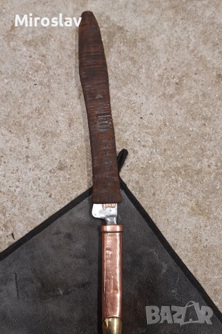 стар нож от оно време с кожена кания , снимка 6 - Ножове - 54252880