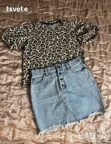 Сет - блуза Bershka и дънкова пола
