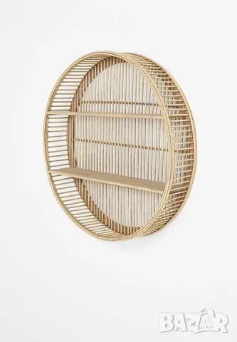 Кръгла бамбукова стенна етажерка , снимка 5 - Етажерки - 48152504