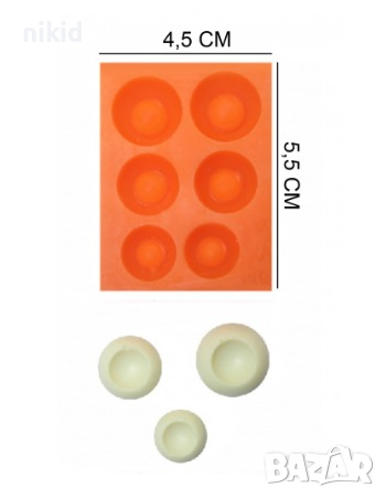 Основа за очи дупки 3 размера силиконов молд форма фондан гипс смола декор, снимка 2 - Форми - 44701826