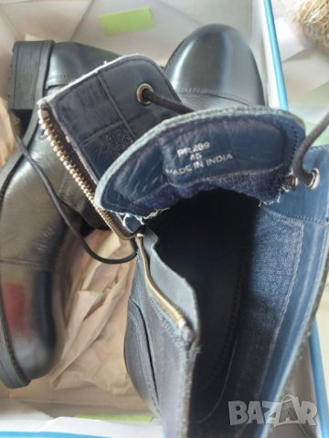 нови мъжки черни високи боти RESERVED естествена кожа 45 номер, снимка 5 - Мъжки боти - 31601408