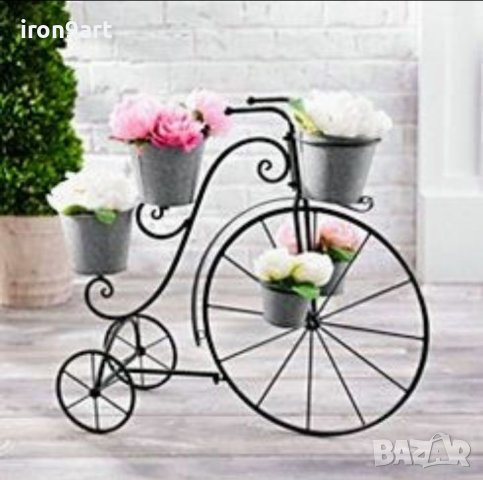 Цветарници колело от ковано желязо , снимка 8 - Градински мебели, декорация  - 40378170