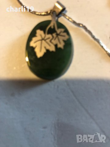 Висулка зелен камък и сребро, снимка 3 - Колиета, медальони, синджири - 39564022