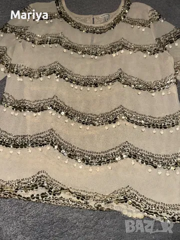 Пайетена блуза, снимка 3 - Тениски - 49963386