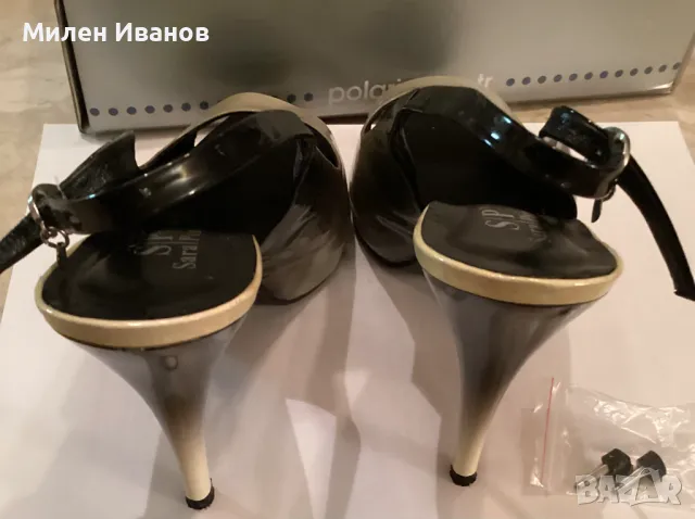 Дамски сандали Sara Pen с ток, снимка 5 - Сандали - 47525216