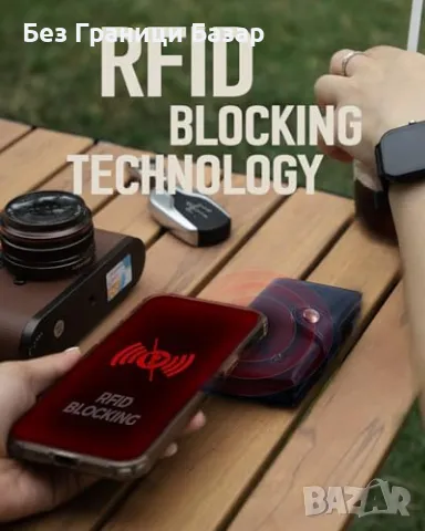 Нов Мъжки портфейл портмоне с джоб за монети, RFID защита, за 10 карти, снимка 3 - Портфейли, портмонета - 47619612