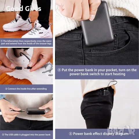 Загряващи стелки за обувки с USB зареждане, снимка 8 - Други стоки за дома - 50207031