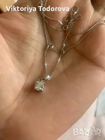 Ново колие с ест.диамант-0,50к-СУПЕР ОФЕРТА-НА ПОЛОВИН ЦЕНА-ДО КОЛЕДА, снимка 2 - Колиета, медальони, синджири - 48319718
