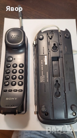 Телефон безжичен стар с кабел  работещ Sony, снимка 5 - Антикварни и старинни предмети - 54240180