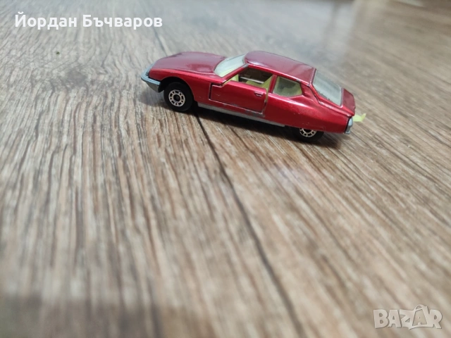 Бордо-Металик Стара метална количка Citroen S.M. Matchbox made in Bulgaria, снимка 6 - Колекции - 53167426