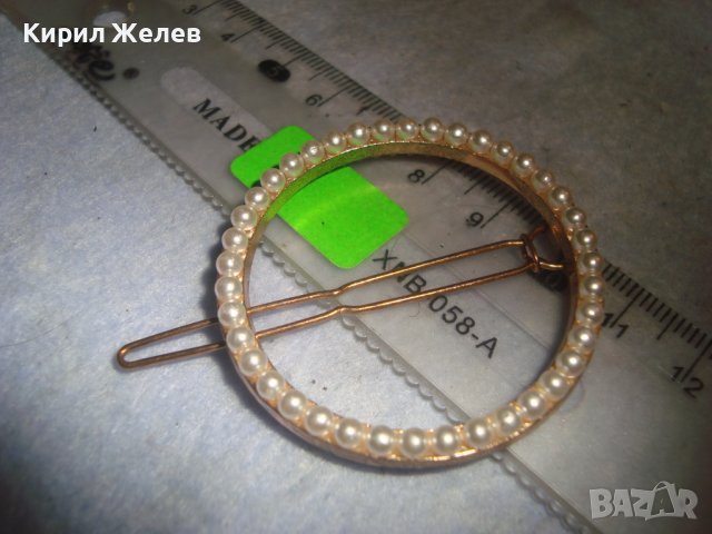 КРАСИВА НЕЖНА ПОЗЛАТЕНА ПЕРЛЕН ТИП ВИНТИДЖ АРТ ШНОЛА ФИБА за КОСА 31382, снимка 5 - Други - 38026246