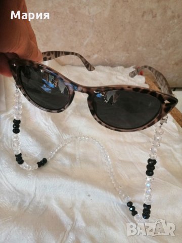 Ново бижу-колие държач за очила и маска - 3 в 1 ръчна изработка, снимка 4 - Слънчеви и диоптрични очила - 34092028