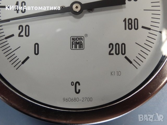 Индустриален термометър Nuova Fima 0-200C, L-130, снимка 3 - Резервни части за машини - 34451651