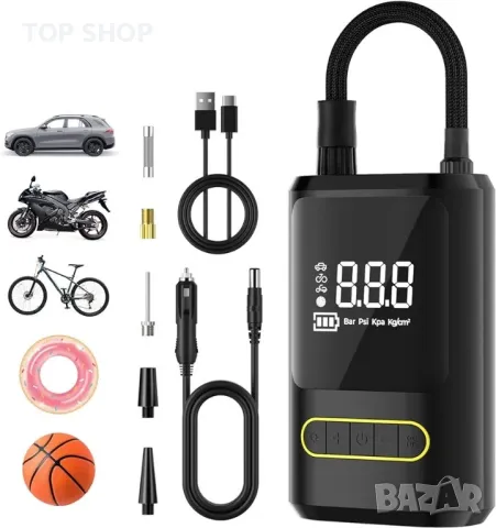 Нагнетател за гуми Oasser, преносим въздушен компресор, безжична въздушна помпа за автомобилни гуми, снимка 2 - Аксесоари и консумативи - 48770433