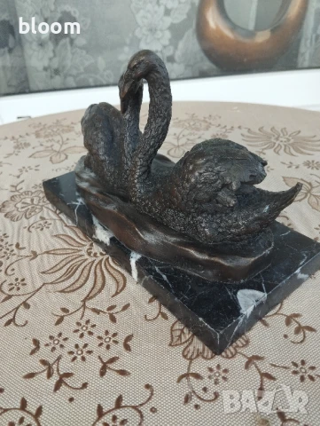 Скулптура лебеди, снимка 6 - Статуетки - 50982442