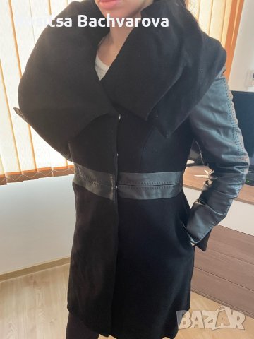 Черно палто Radeks, размер М, снимка 8 - Палта, манта - 38896140