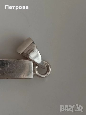 Сребърна висулка с кехлибар , снимка 5 - Колиета, медальони, синджири - 52040877