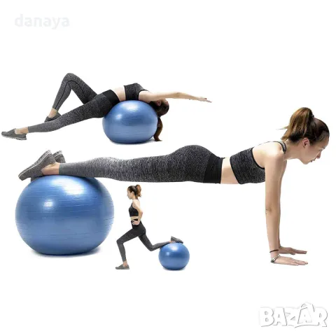 5865 Фитнес топка пилатес топка за гимнастика, 55 см, снимка 9 - Йога - 50081941