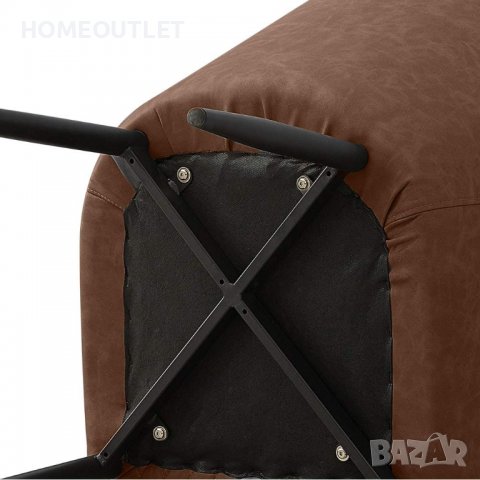 Трапезни столове с дамаска от PU кожа BUDC039BR, снимка 5 - Столове - 36797014